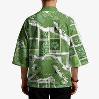 Hawaii Japanese Culture Sage Green Kimono Spring Cranes Aloha Pattern