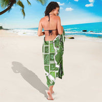 Hawaii Japanese Culture Sage Green Sarong Spring Cranes Aloha Pattern