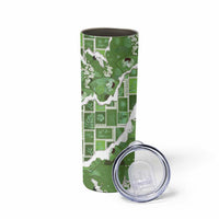 Hawaii Japanese Culture Sage Green Skinny Tumbler Spring Cranes Aloha Pattern
