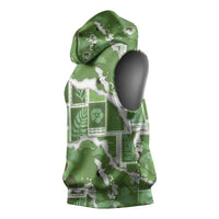 Hawaii Japanese Culture Sage Green Sleeveless Hoodie Spring Cranes Aloha Pattern LT01 - Polynesian Pride