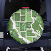Hawaii Japanese Culture Sage Green Spare Tire Cover Spring Cranes Aloha Pattern