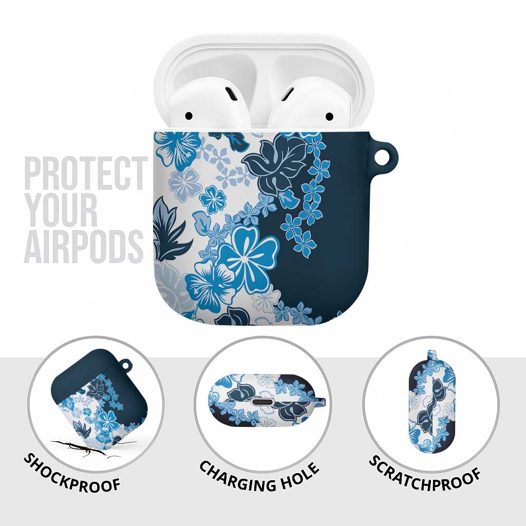 Blue Hibiscus Plumeria Floral AirPods Case - Polynesian Pride