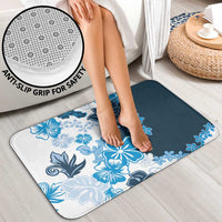 Blue Hibiscus Plumeria Floral Bathroom Set - Polynesian Pride