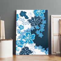 Blue Hibiscus Plumeria Floral Canvas Wall Art - Polynesian Pride