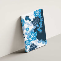 Blue Hibiscus Plumeria Floral Canvas Wall Art - Polynesian Pride