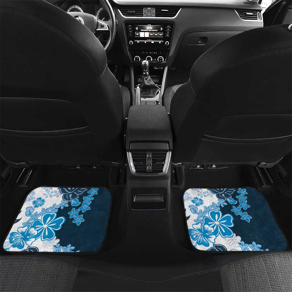 Blue Hibiscus Plumeria Floral Car Mats - Polynesian Pride