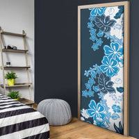 Blue Hibiscus Plumeria Floral Door Cover - Polynesian Pride
