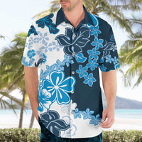 Blue Hibiscus Plumeria Floral Hawaiian Shirt LT01 - Polynesian Pride