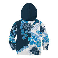Blue Hibiscus Plumeria Floral Kid Hoodie LT01 - Polynesian Pride