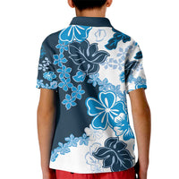 Blue Hibiscus Plumeria Floral Kid Polo Shirt LT01 - Polynesian Pride