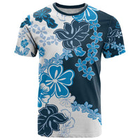 Blue Hibiscus Plumeria Floral T Shirt - Polynesian Pride