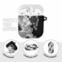 Gray Scale Hibiscus Plumeria Floral AirPods Case - Polynesian Pride