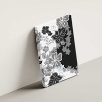 Gray Scale Hibiscus Plumeria Floral Canvas Wall Art - Polynesian Pride