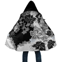 Gray Scale Hibiscus Plumeria Floral Cloak - Polynesian Pride