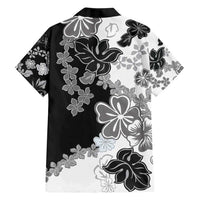 Gray Scale Hibiscus Plumeria Floral Hawaiian Shirt LT01 - Polynesian Pride