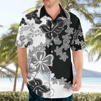 Gray Scale Hibiscus Plumeria Floral Hawaiian Shirt LT01 - Polynesian Pride