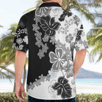 Gray Scale Hibiscus Plumeria Floral Hawaiian Shirt LT01 - Polynesian Pride
