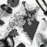 Gray Scale Hibiscus Plumeria Floral Men Tank Top - Polynesian Pride