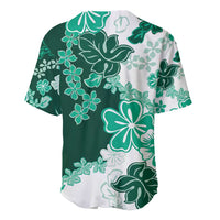 Green Hibiscus Plumeria Floral Baseball Jersey - Polynesian Pride