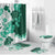 Green Hibiscus Plumeria Floral Bathroom Set - Polynesian Pride