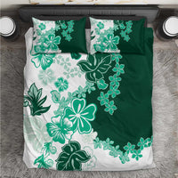 Green Hibiscus Plumeria Floral Bedding Set - Polynesian Pride