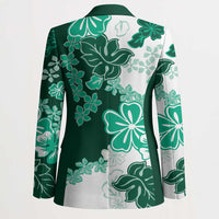 Green Hibiscus Plumeria Floral Blazer - Polynesian Pride