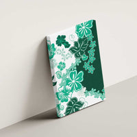 Green Hibiscus Plumeria Floral Canvas Wall Art - Polynesian Pride