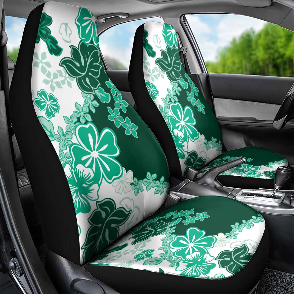 Green Hibiscus Plumeria Floral Car Seat Cover - Polynesian Pride