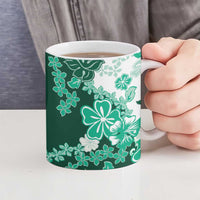Green Hibiscus Plumeria Floral Ceramic Mug - Polynesian Pride