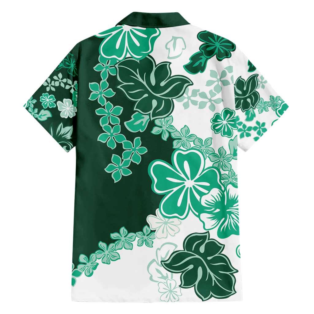 Green Hibiscus Plumeria Floral Hawaiian Shirt LT01 - Polynesian Pride