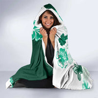 Green Hibiscus Plumeria Floral Hooded Blanket LT01 - Polynesian Pride