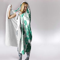 Green Hibiscus Plumeria Floral Hooded Blanket LT01 - Polynesian Pride