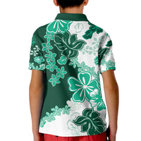 Green Hibiscus Plumeria Floral Kid Polo Shirt LT01 - Polynesian Pride