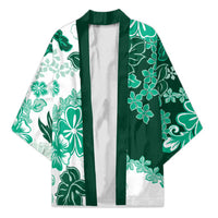 Green Hibiscus Plumeria Floral Kimono - Polynesian Pride