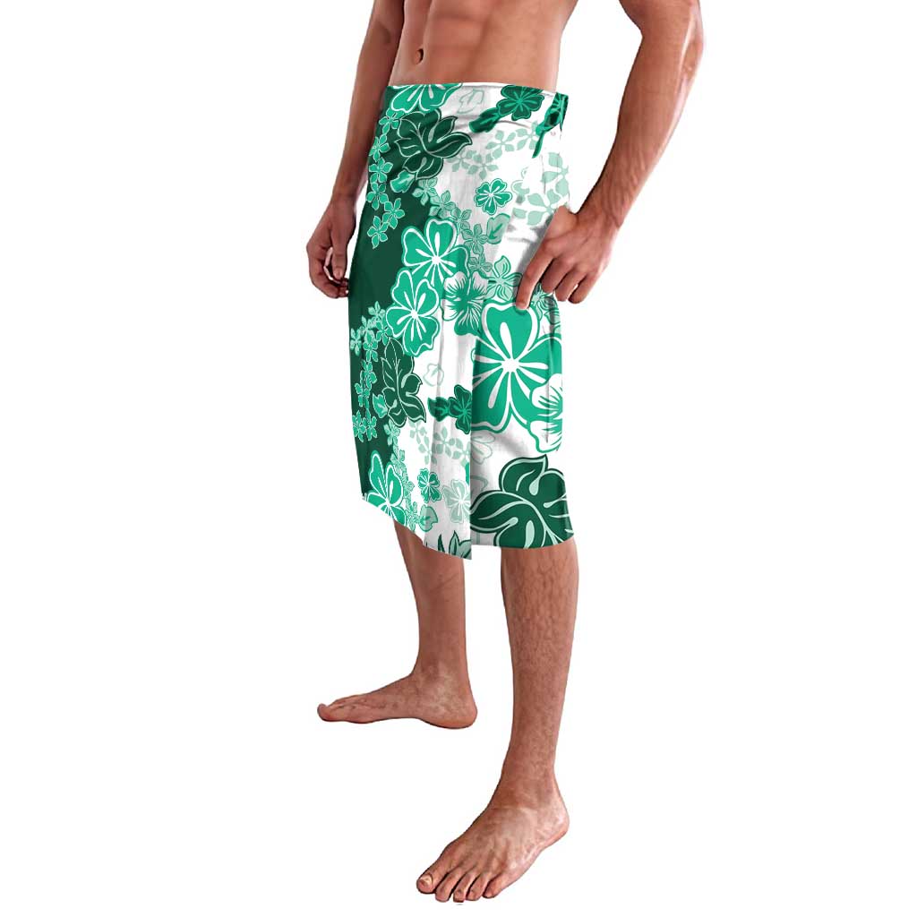 Green Hibiscus Plumeria Floral Lavalava - Polynesian Pride