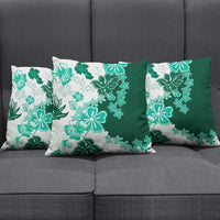 Green Hibiscus Plumeria Floral Pillow Cover LT01 - Polynesian Pride