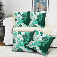 Green Hibiscus Plumeria Floral Pillow Cover LT01 - Polynesian Pride