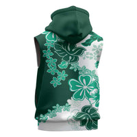 Green Hibiscus Plumeria Floral Sleeveless Hoodie LT01 - Polynesian Pride
