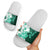 Green Hibiscus Plumeria Floral Slide Sandals - Polynesian Pride