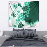 Green Hibiscus Plumeria Floral Tapestry LT01 - Polynesian Pride