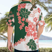 Green Orange Hibiscus Plumeria Floral Hawaiian Shirt LT01 - Polynesian Pride