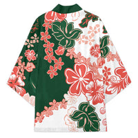 Green Orange Hibiscus Plumeria Floral Kimono - Polynesian Pride