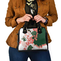 Green Orange Hibiscus Plumeria Floral Shoulder Handbag - Polynesian Pride