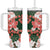 Green Orange Hibiscus Plumeria Floral Tumbler With Handle - Polynesian Pride