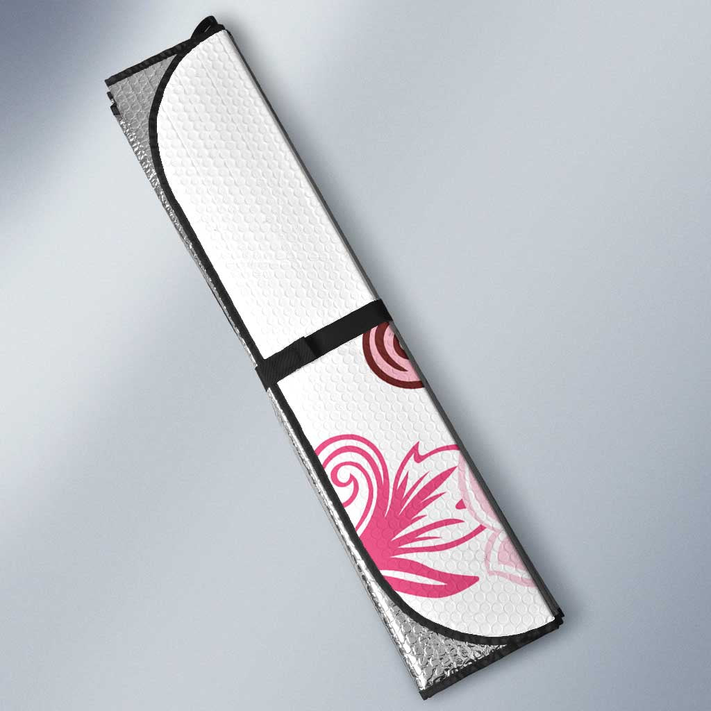 Pink Hibiscus Plumeria Floral Auto Sun Shade - Polynesian Pride