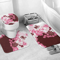 Pink Hibiscus Plumeria Floral Bathroom Set - Polynesian Pride