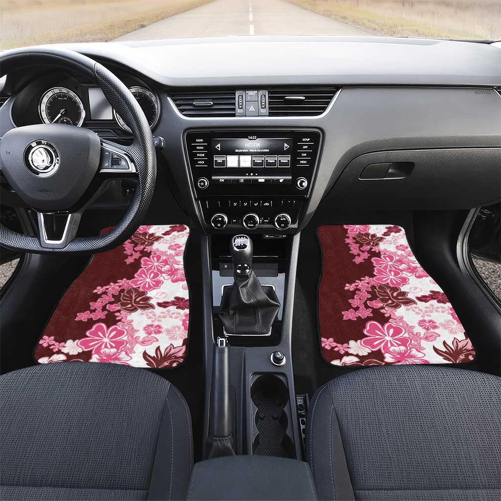 Pink Hibiscus Plumeria Floral Car Mats - Polynesian Pride
