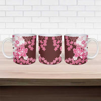 Pink Hibiscus Plumeria Floral Ceramic Mug - Polynesian Pride