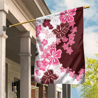Pink Hibiscus Plumeria Floral Garden Flag - Polynesian Pride