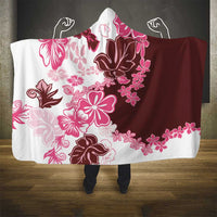 Pink Hibiscus Plumeria Floral Hooded Blanket LT01 - Polynesian Pride